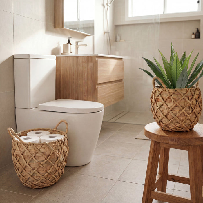 Azalea Handwoven Water Hyacinth Basket Set (Set of 2)