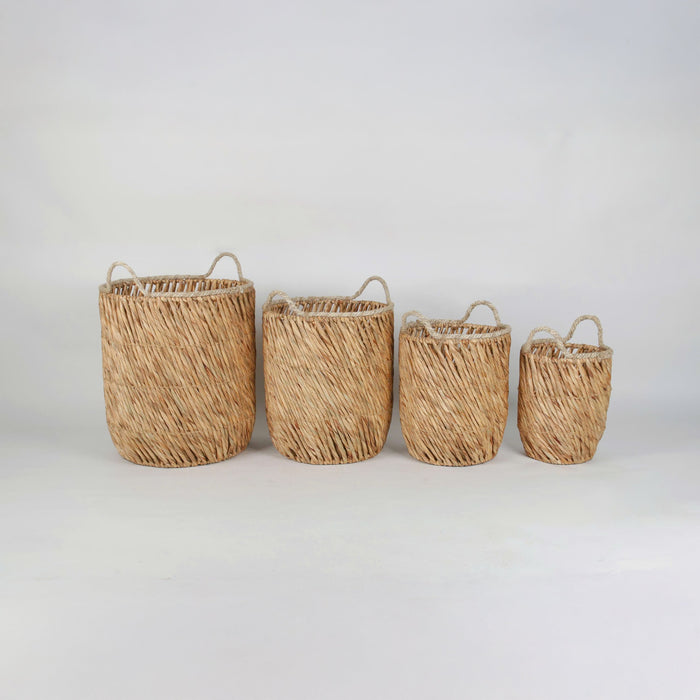 Marigold Handwoven Water Hyacinth Basket Set (Set of 4) by Urban Style