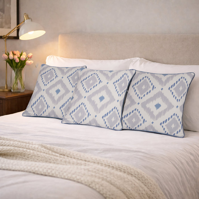 Urban Style Cushion - Decorative Blue Diamonds 45 x 45cm
