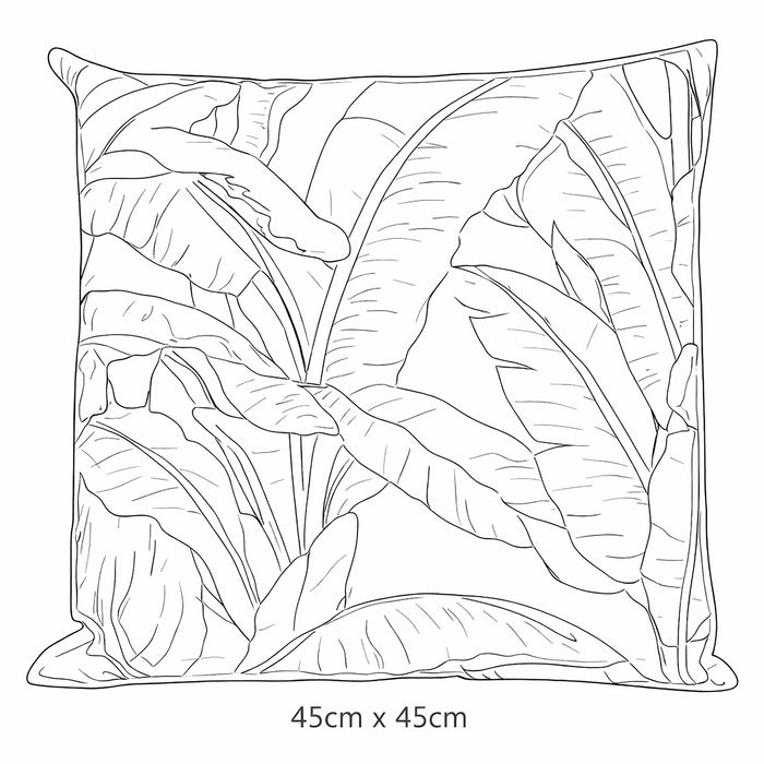 Urban Style Decorative Palm Leaves Lounge Cushion 45x45cm