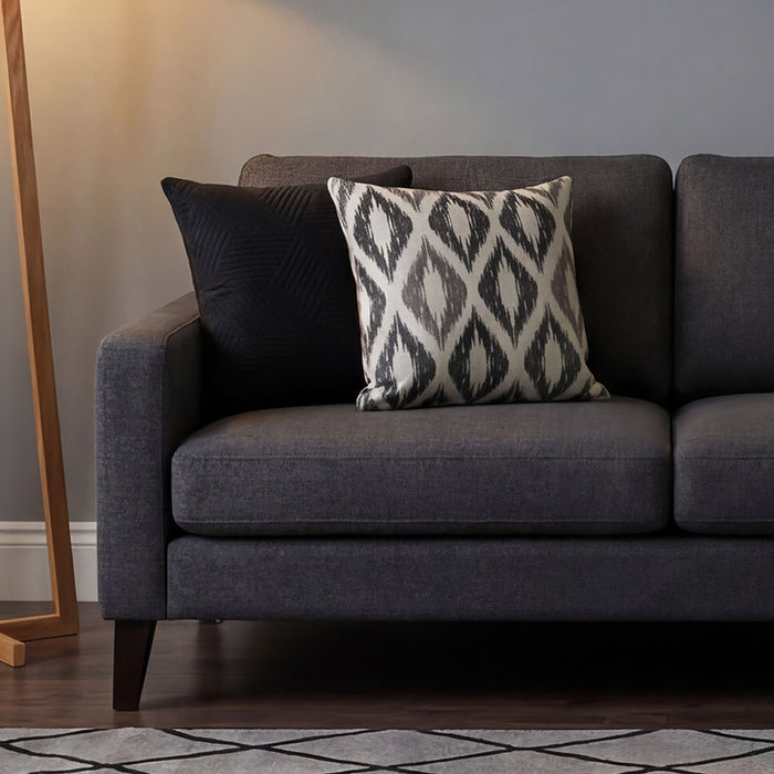 Urban Style Decorative Charcoal Lines Lounge Cushion | 45x45cm
