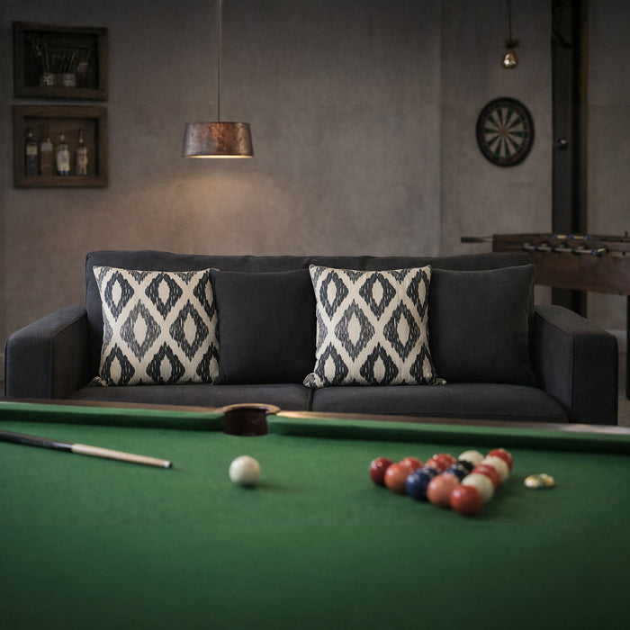 Urban Style Decorative Charcoal Lines Lounge Cushion | 45x45cm