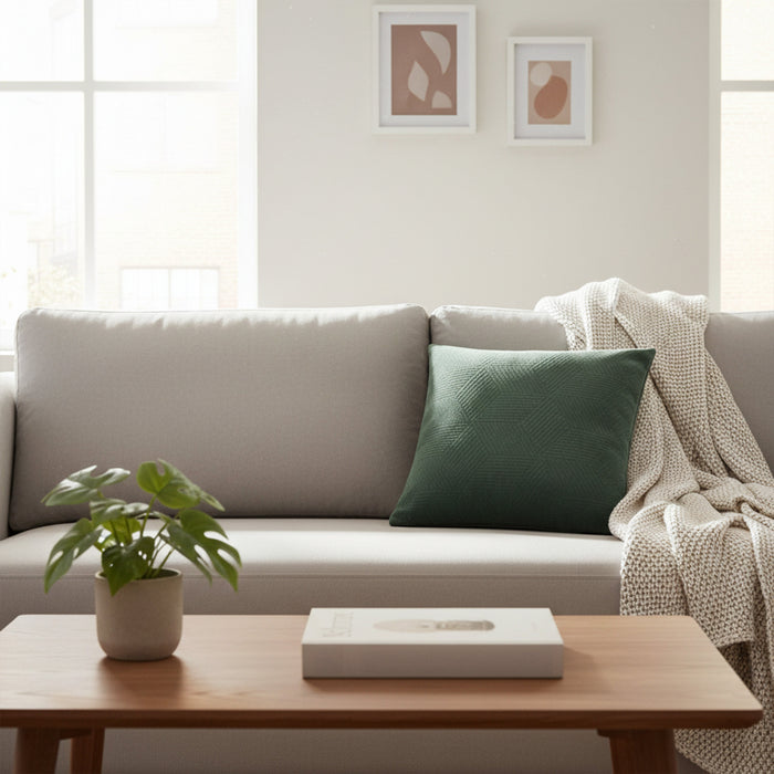 Urban Style Green Lines Decorative Cushion | 45x45cm