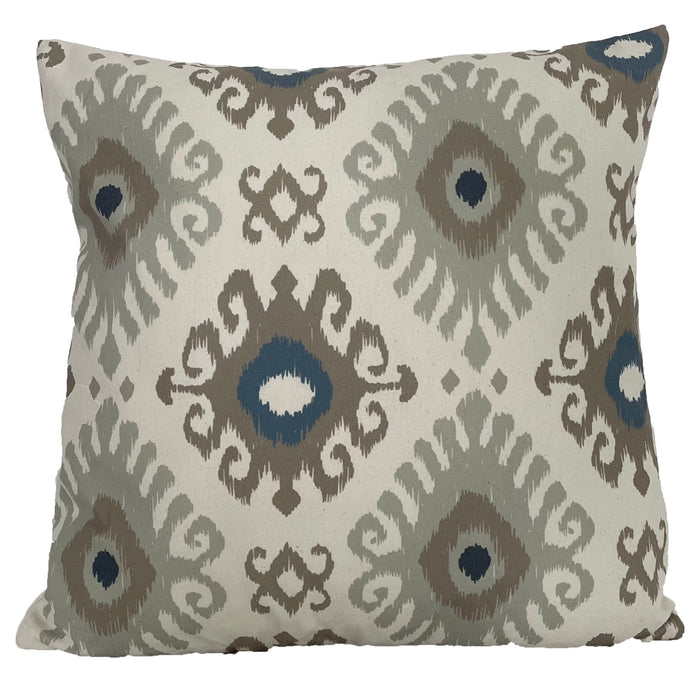 Urban Style Aztec Pattern Cushion | Beige & Blue, 45x45cm