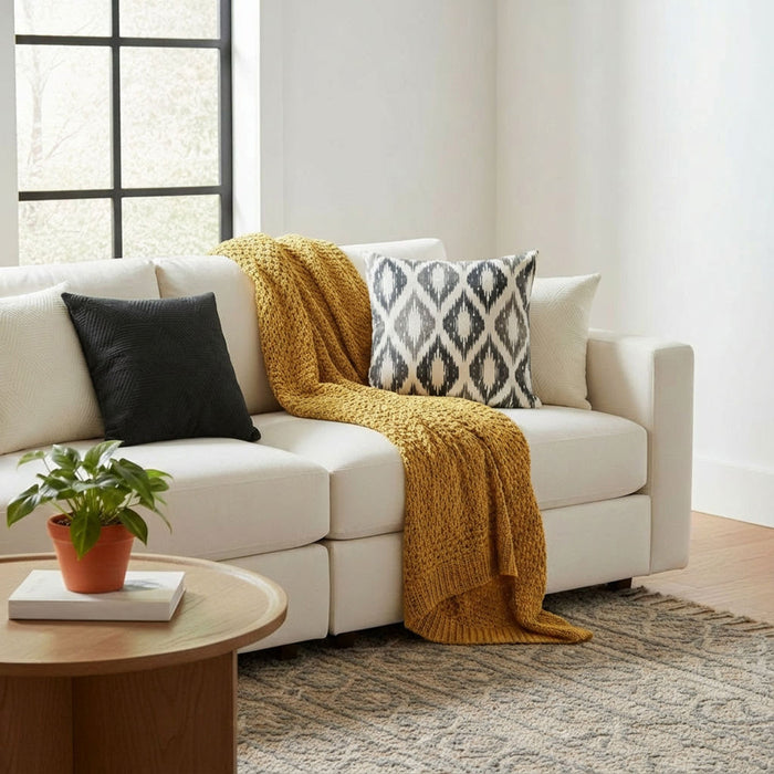Urban Style Decorative Rustic Diamonds Lounge Cushion | Black & Grey