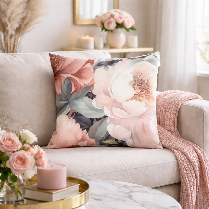 Urban Style Decorative Peony Lounge Cushion | 45x45cm