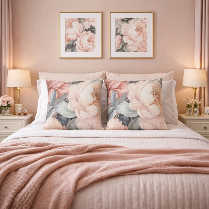 Urban Style Decorative Peony Lounge Cushion | 45x45cm