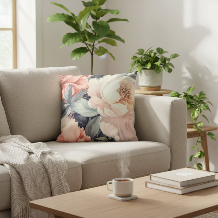 Urban Style Decorative Peony Lounge Cushion | 45x45cm