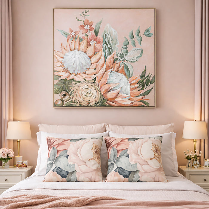 Urban Style Decorative Peony Lounge Cushion | 45x45cm