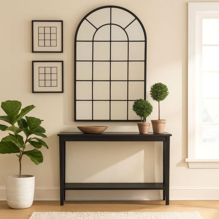 Urban Style Reflections Arch Mirror – Black | 80cm x 120cm