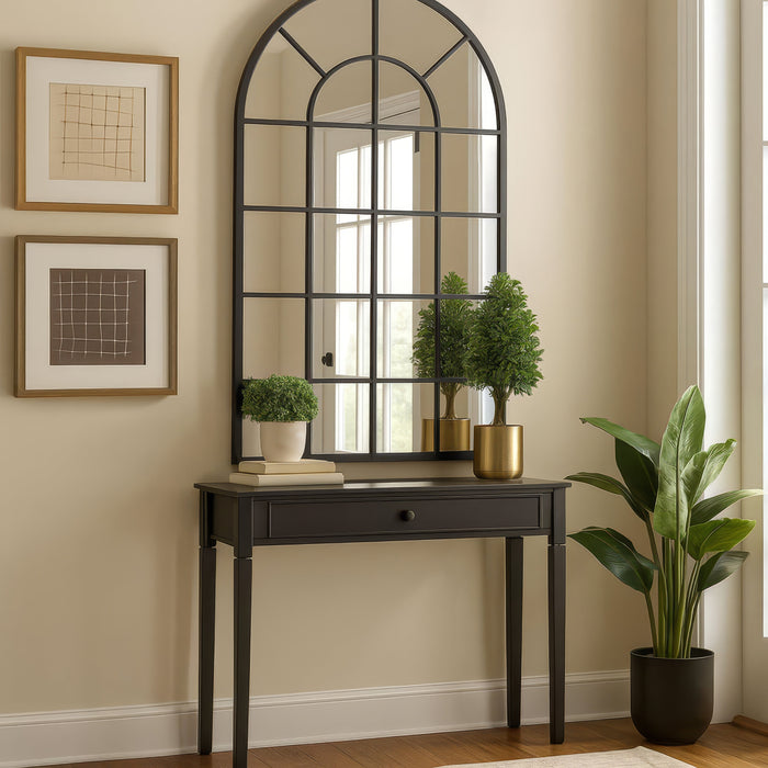 Urban Style Reflections Arch Mirror – Black | 80cm x 120cm