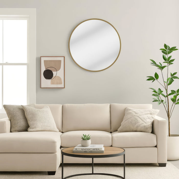 Urban Style Reflections Round Mirror – Gold | 80cm Diameter