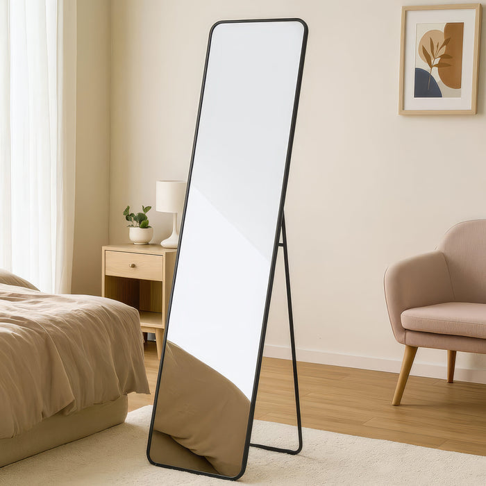 Urban Style Reflections Free Standing Mirror – Black | 150cm