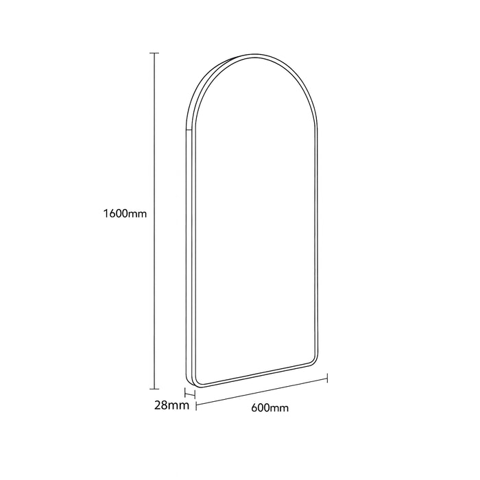 Urban Style Reflections Arch Mirror – Gold | 60cm x 160cm