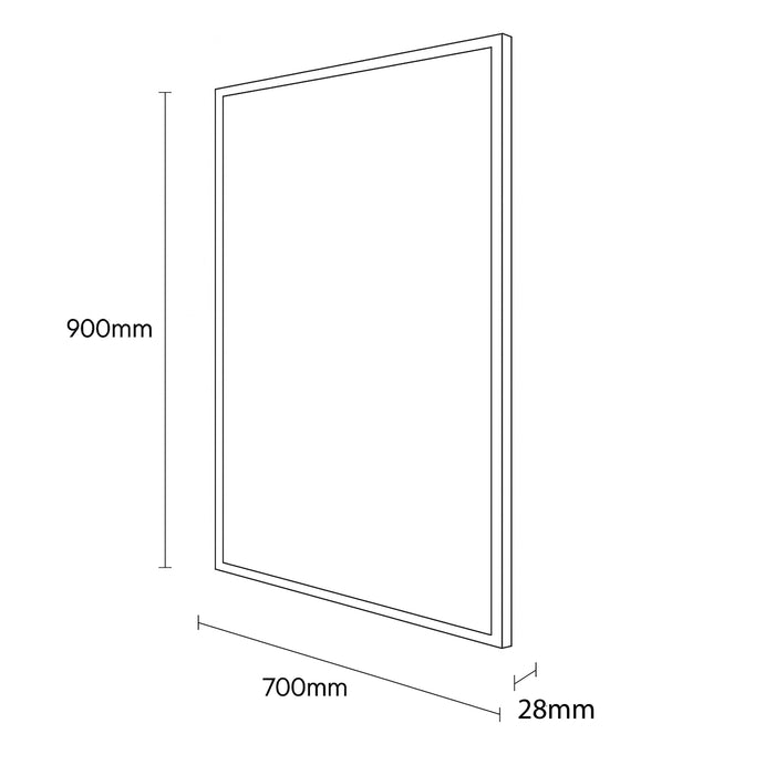 Urban Style Reflections Rectangular Mirror – Black | 90cm