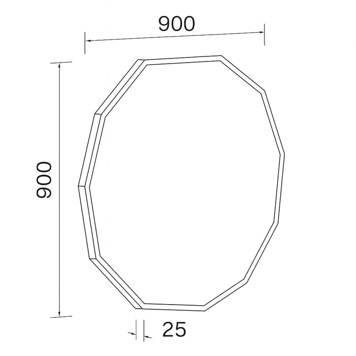Urban Style Reflections Geometric Mirror – Black | 90cm
