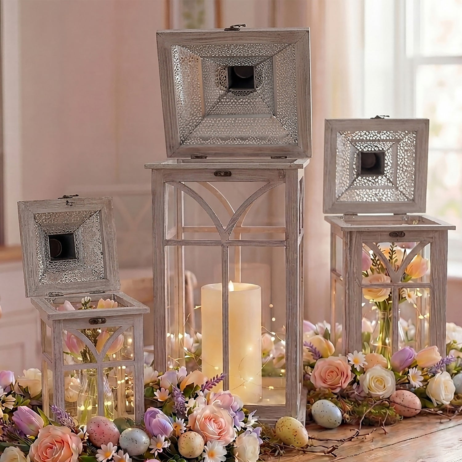 Lift up lid for easy decorating