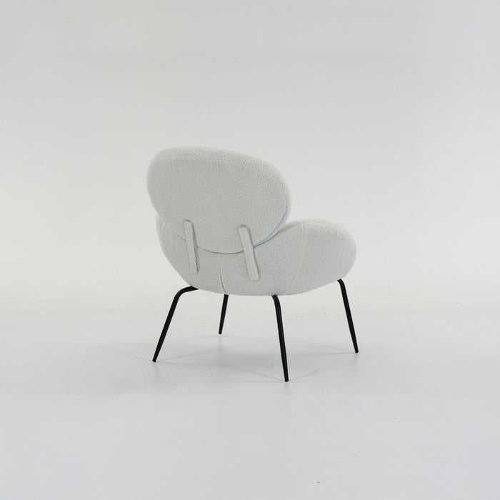 Boudoir Teddy Fleece Occasional Chair – White Living Room and Bedroom