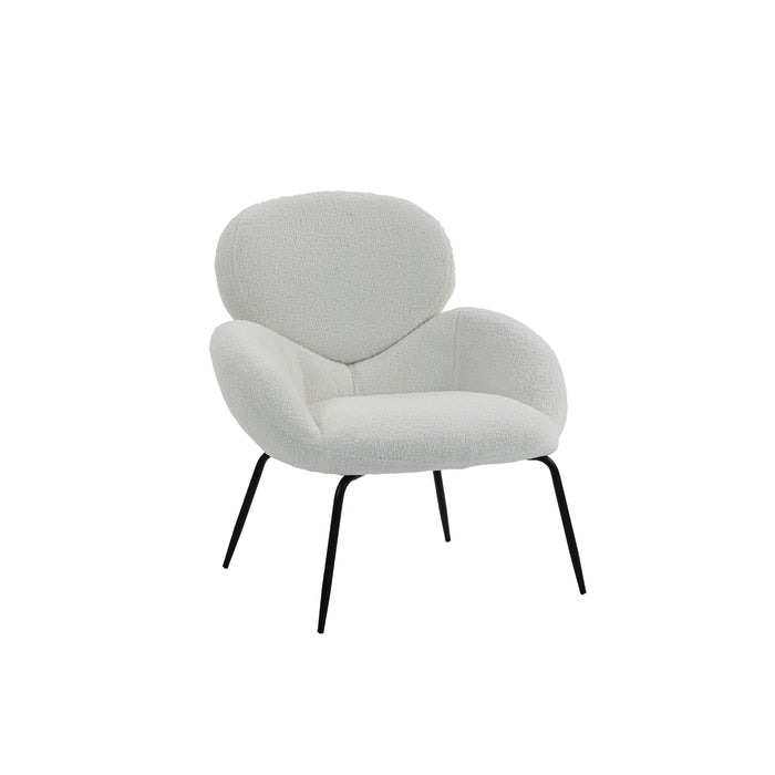 Boudoir Teddy Fleece Occasional Chair – White Living Room and Bedroom