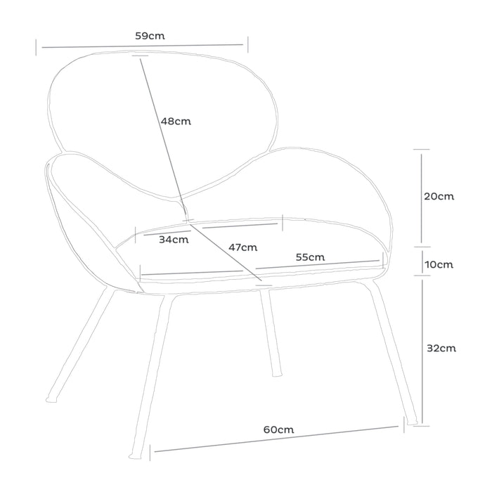 Boudoir Teddy Fleece Occasional Chair – White Living Room and Bedroom