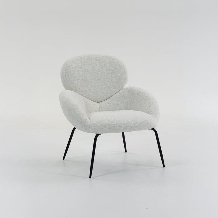 Boudoir Teddy Fleece Occasional Chair – White Living Room and Bedroom
