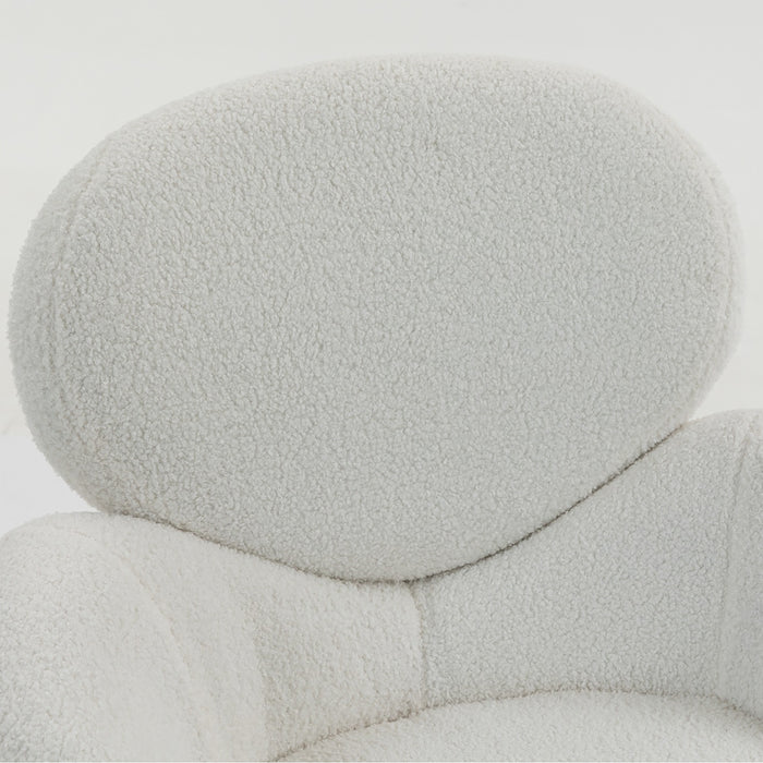 Boudoir Teddy Fleece Occasional Chair – White Living Room and Bedroom