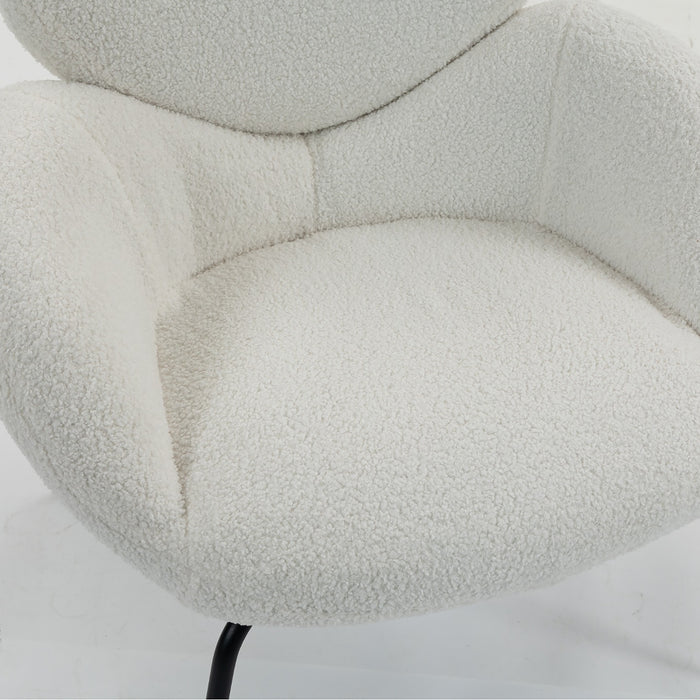 Boudoir Teddy Fleece Occasional Chair – White Living Room and Bedroom