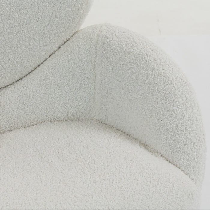 Boudoir Teddy Fleece Occasional Chair – White Living Room and Bedroom