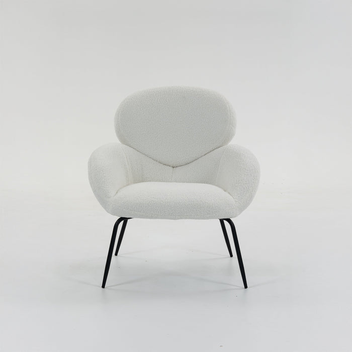 Boudoir Teddy Fleece Occasional Chair – White Living Room and Bedroom
