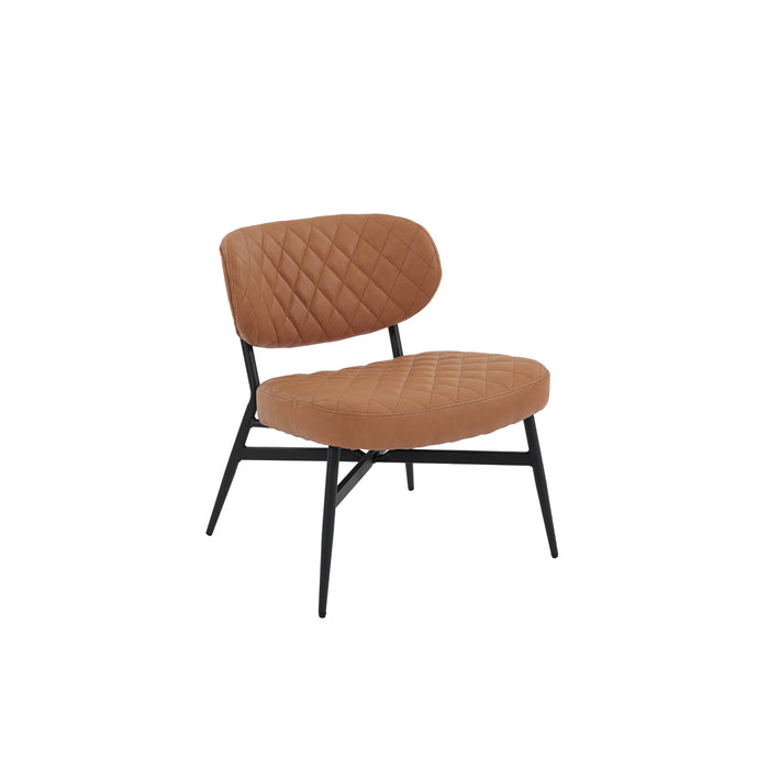Boudoir Accent Chair — TAN PU, Compact & Stylish for Bedroom or Living Room