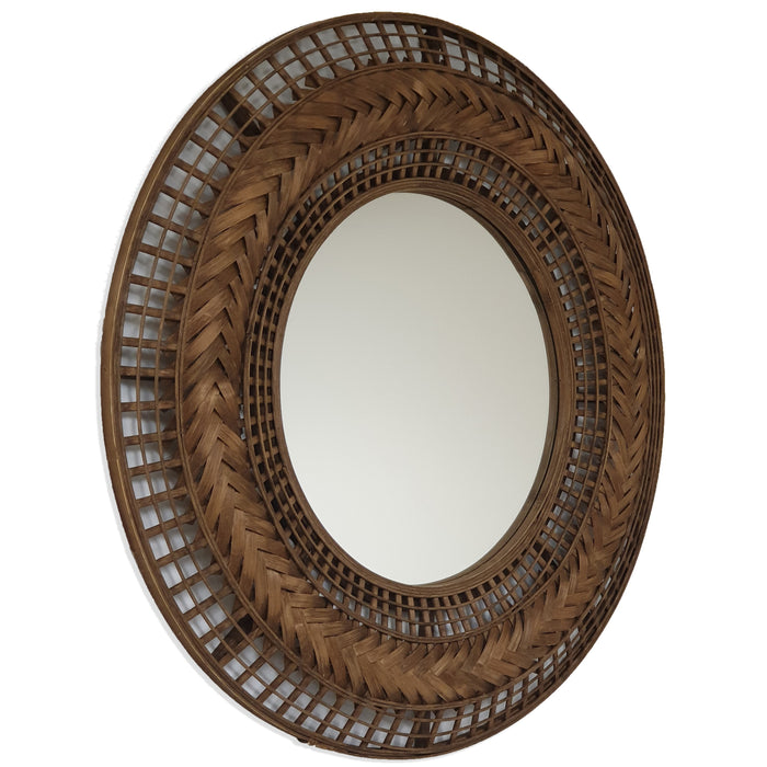 Zulu Mirror Round Brown Wicker by Urban Style