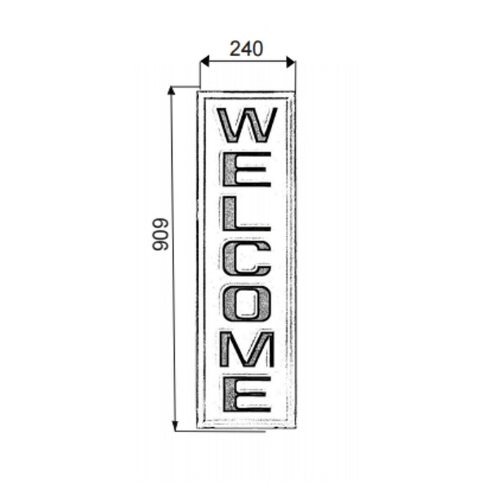 Welcome Sign Vertical White by Urban Style