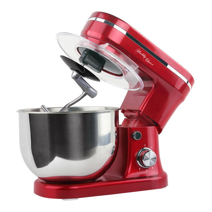 1200W Mix Master 5L Kitchen Stand Mixer w/Bowl/Whisk/Beater - Red