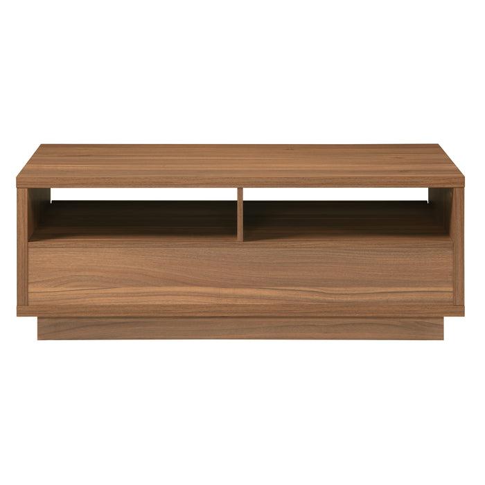 Tauris VICECTWAL Coffee Table – Walnut Finish with Drawer & Open Storage