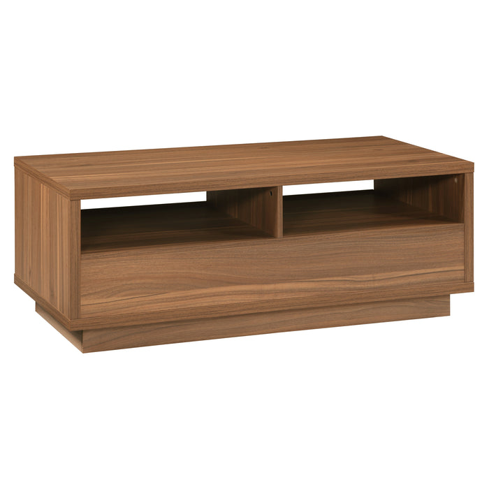 Tauris VICECTWAL Coffee Table – Walnut Finish with Drawer & Open Storage