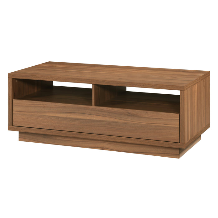 Tauris VICECTWAL Coffee Table – Walnut Finish with Drawer & Open Storage