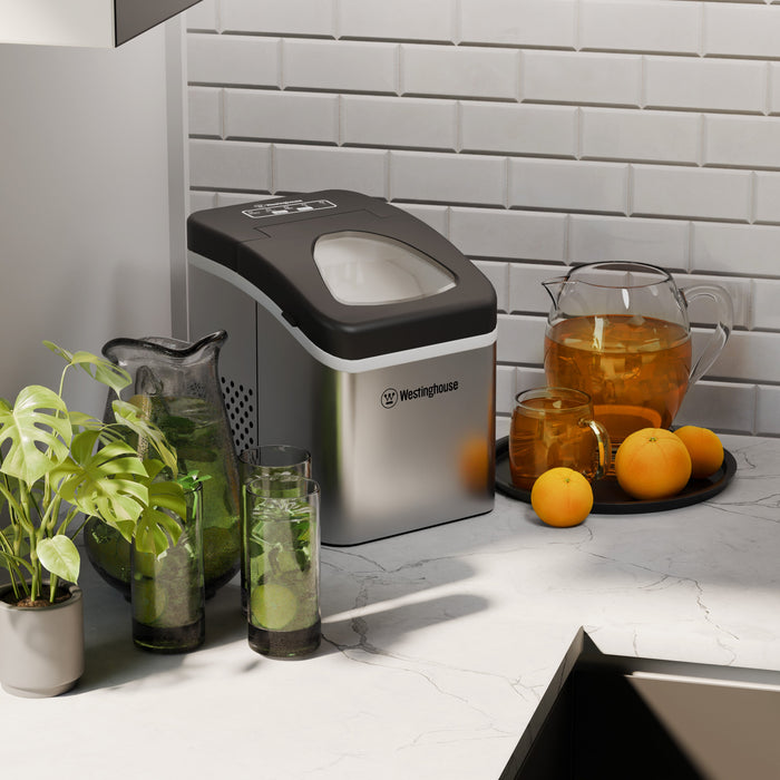 Westinghouse Ice Maker  12kg, 1.3L, Portable Stainless Steel Countertop Machine