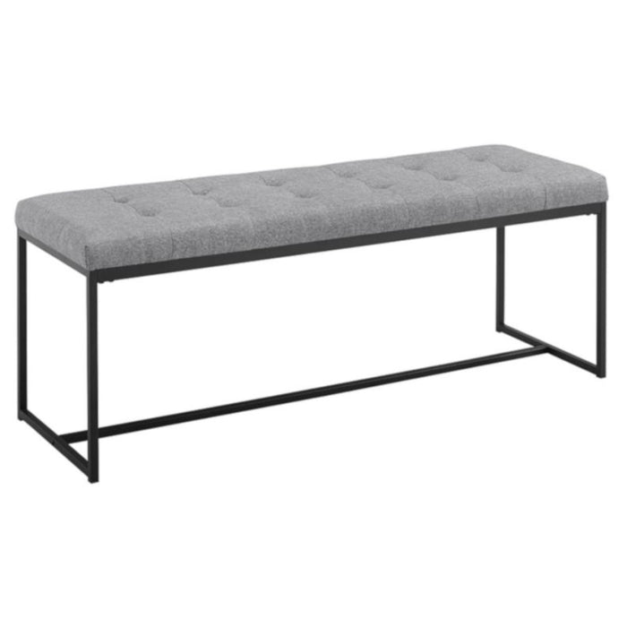 Relax Bench Seat in Grey Fabric with Black Metal Frame by Woodstock™