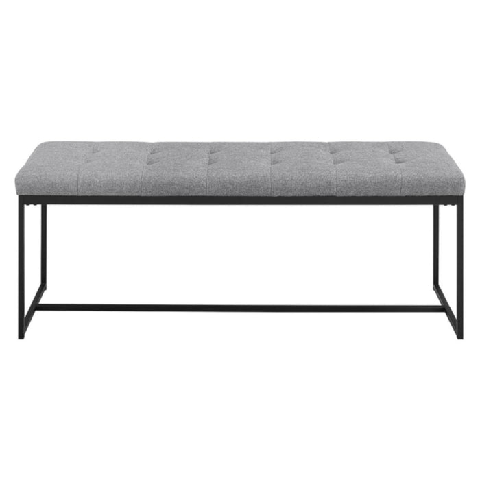 Relax Bench Seat in Grey Fabric with Black Metal Frame by Woodstock™