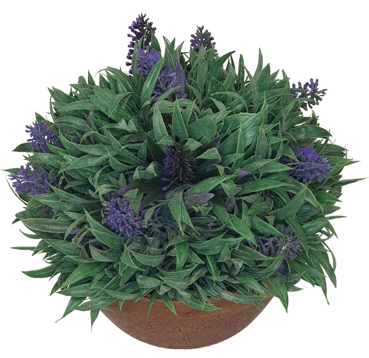 Green With Purple Flowers 20cm Artificial Plant by Criterion Home Living Store