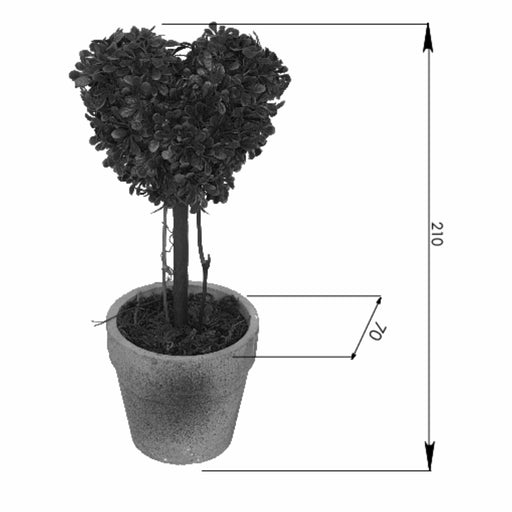Topiary Heart 21cm Artificial Plant  In Terracotta-Look Pot by Criterion Home Living Store