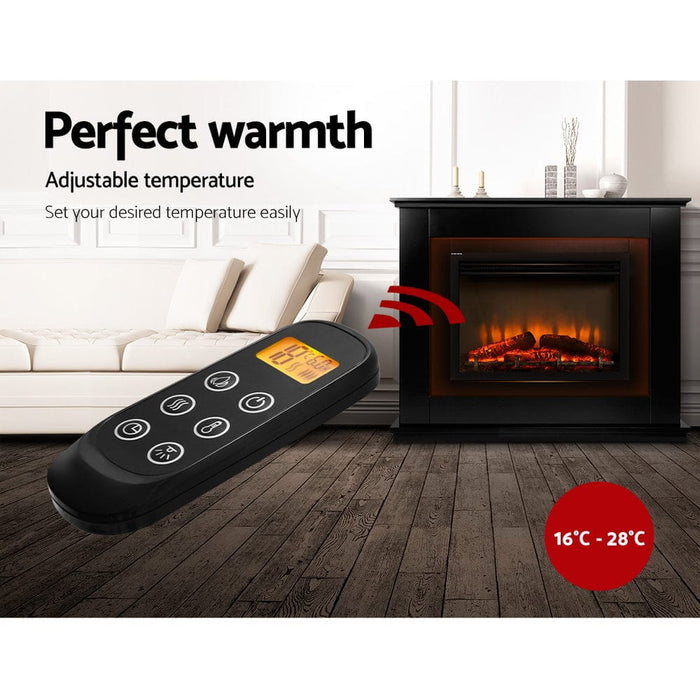 2000W Electric Fireplace Mantle Portable Fire Log Wood Heater 3D Flame Effect Black Home Living Store