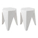 Two Bar Stools Puzzle Plastic Foot Stool White-Home Living Store- 