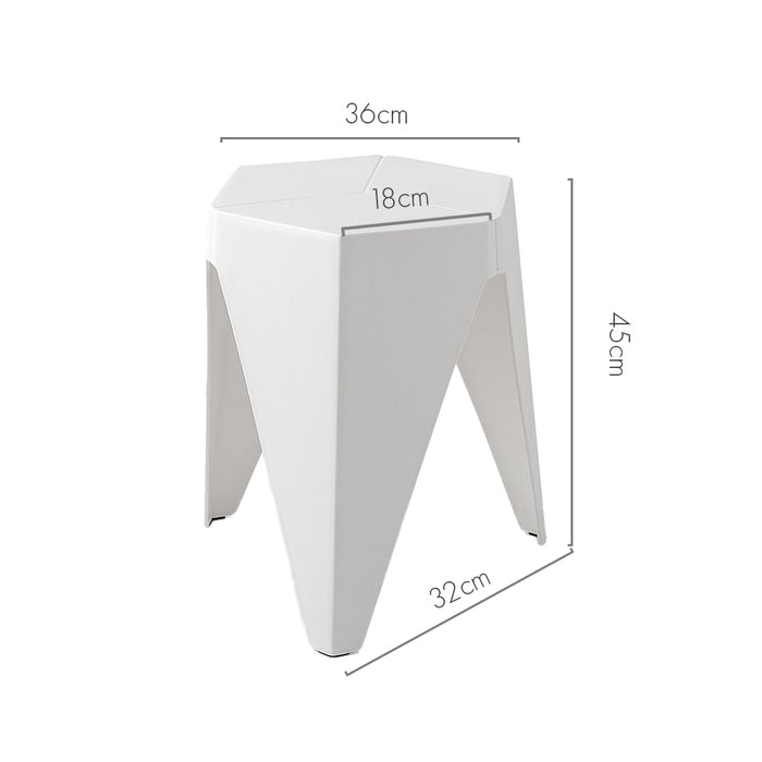 Two Bar Stools Puzzle Plastic Foot Stool White-Home Living Store- 