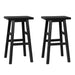 Two Bar Stools Kitchen Counter Stools Wooden Chairs Black-Home Living Store- 