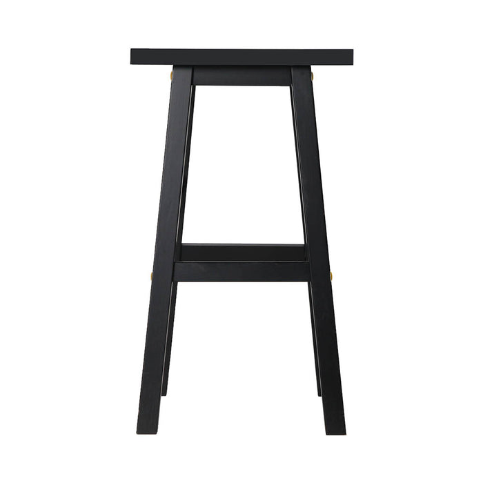 Two Bar Stools Kitchen Counter Stools Wooden Chairs Black-Home Living Store- 