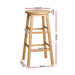 Two Bar Stools Round Chairs Wooden Nature-Home Living Store- 