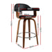 Two Bar Stools Leather Seat Wooden Legs-Home Living Store- 