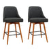 Two Bar Stools Swivel Seat Wooden Charcoal-Home Living Store- 