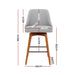 Two Bar Stools Swivel Seat Wooden Grey-Home Living Store- 